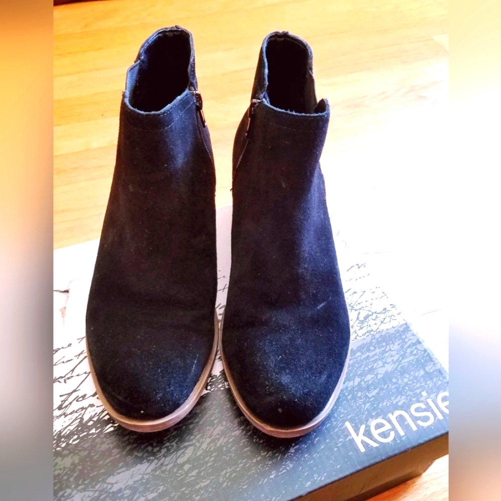 Kensie Womens Garry Black Suede Booties Size 7 M